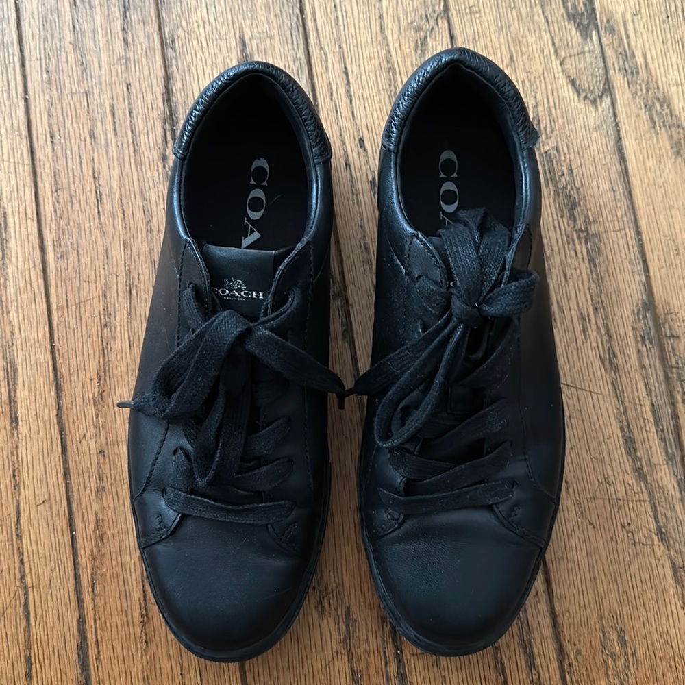 Black Coach Leather Sneakers